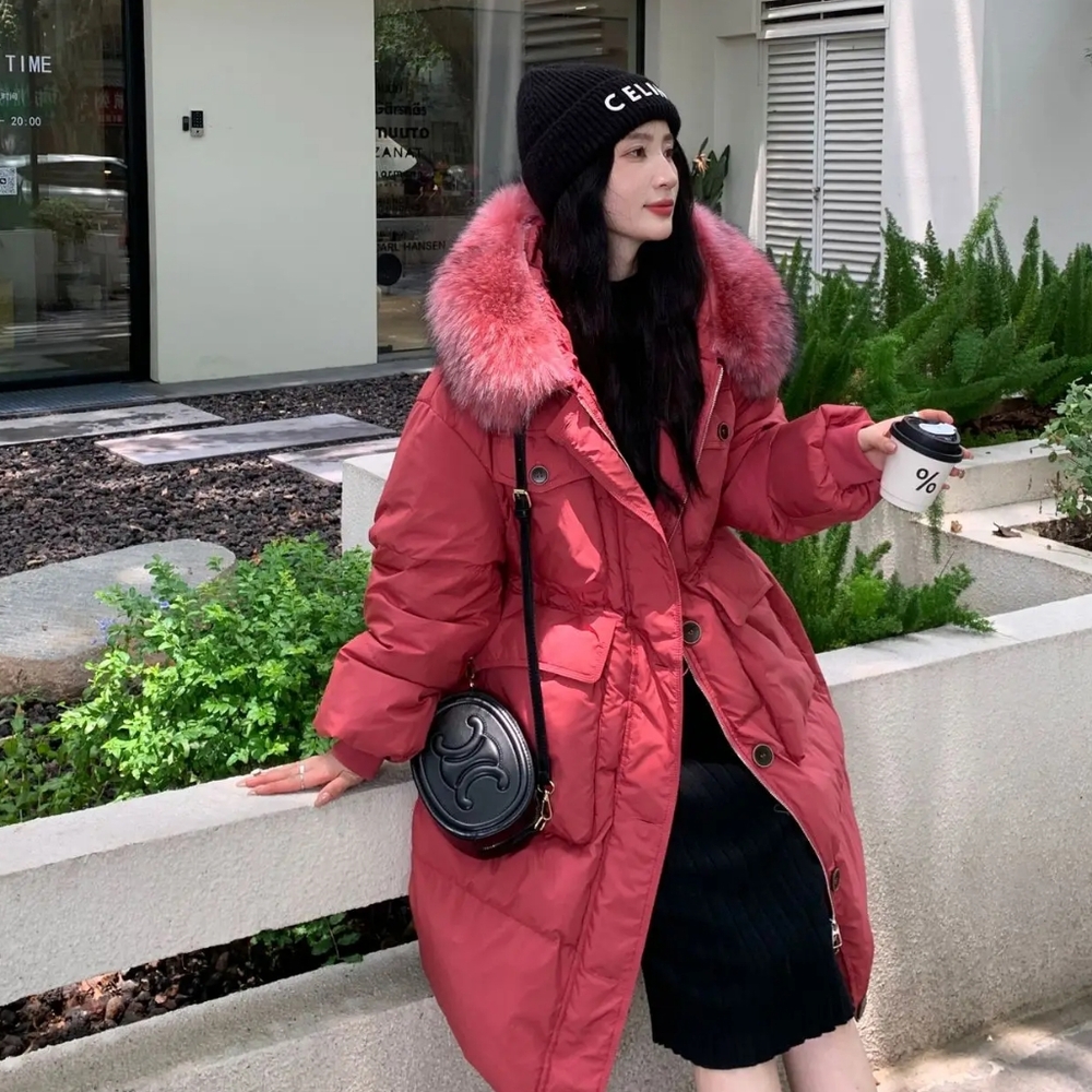 Fur Jacket Female Feather Waterproof Winter Long Puffer Jacket 2025 - Picture 7 of 9
